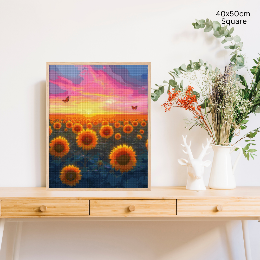 Sunrise Sunflower Meadow: Diamond Painting Collection