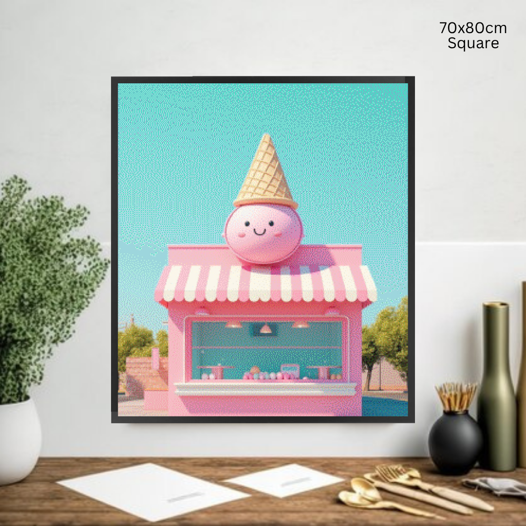 Cream and Cone Hut: Diamond Painting Collection