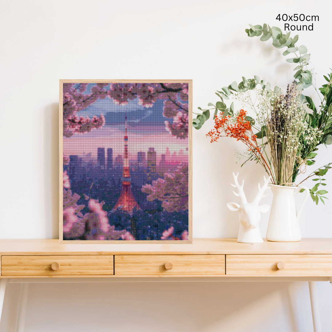 Cherry Blossom Glow: Diamond Painting Collection
