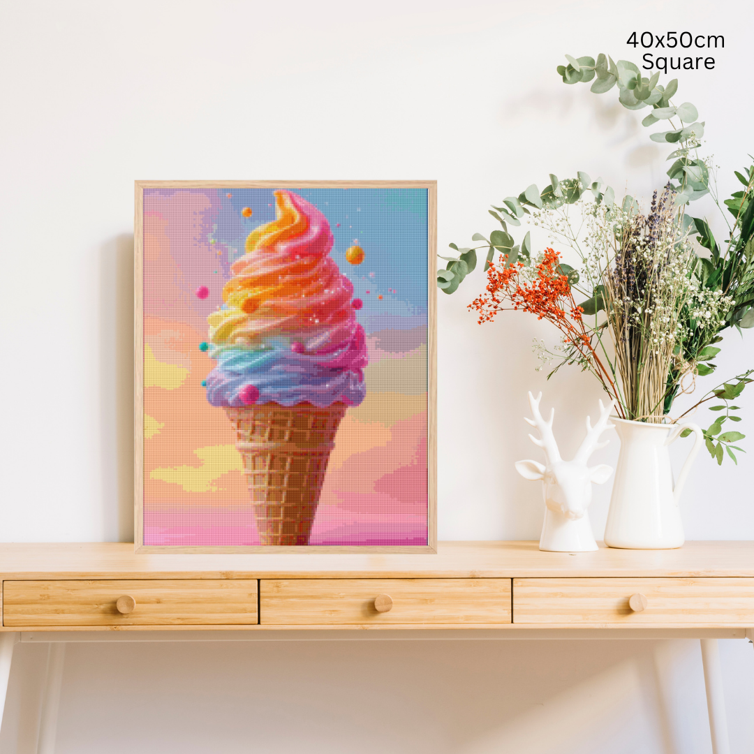 Rainbow Ice Cream: Diamond Painting Collection