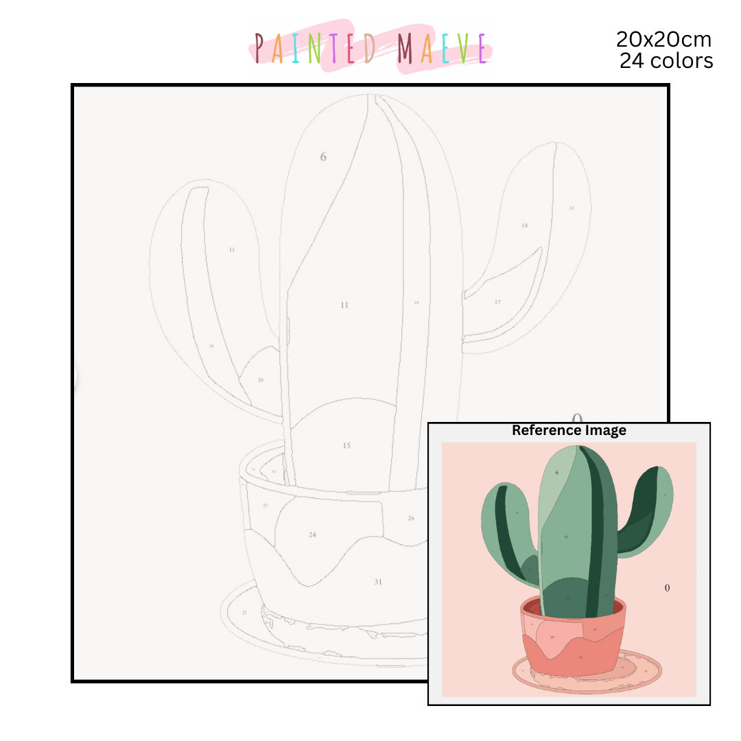 Cactus Makes Perfect: MINI Paint-by-Number Collection (24/36/48 colors | No Frame)
