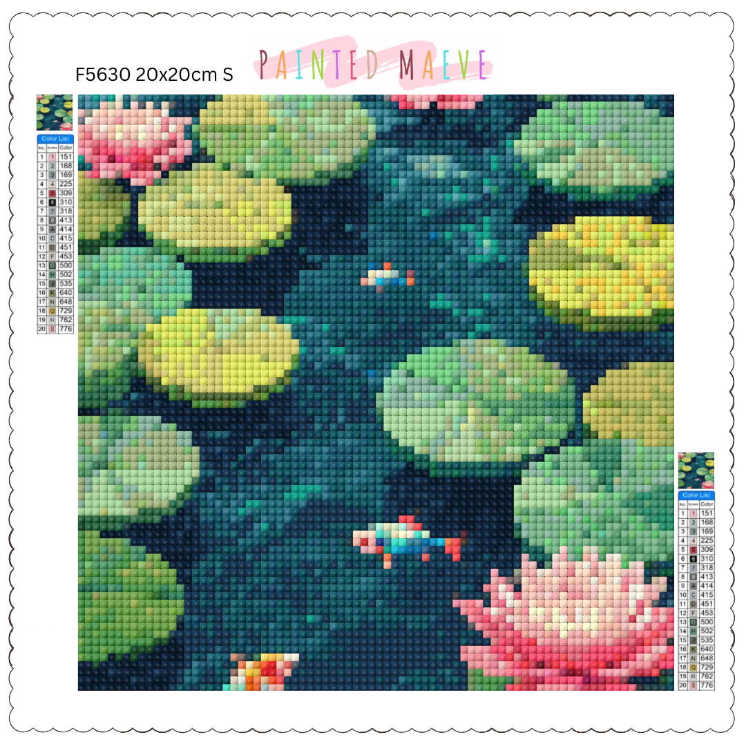 Lotus Pond: Diamond Painting Collection