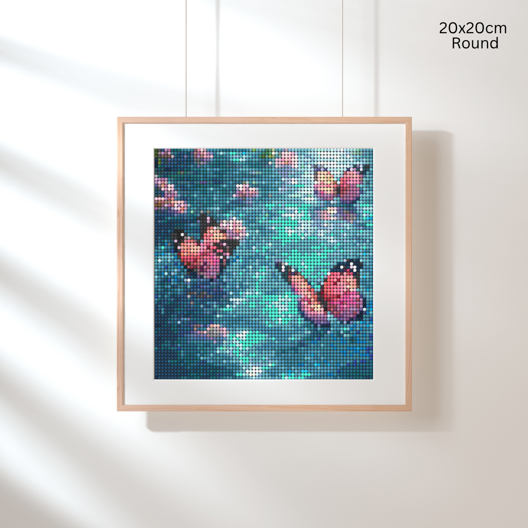Delicate Blush Wings: Diamond Painting Collection