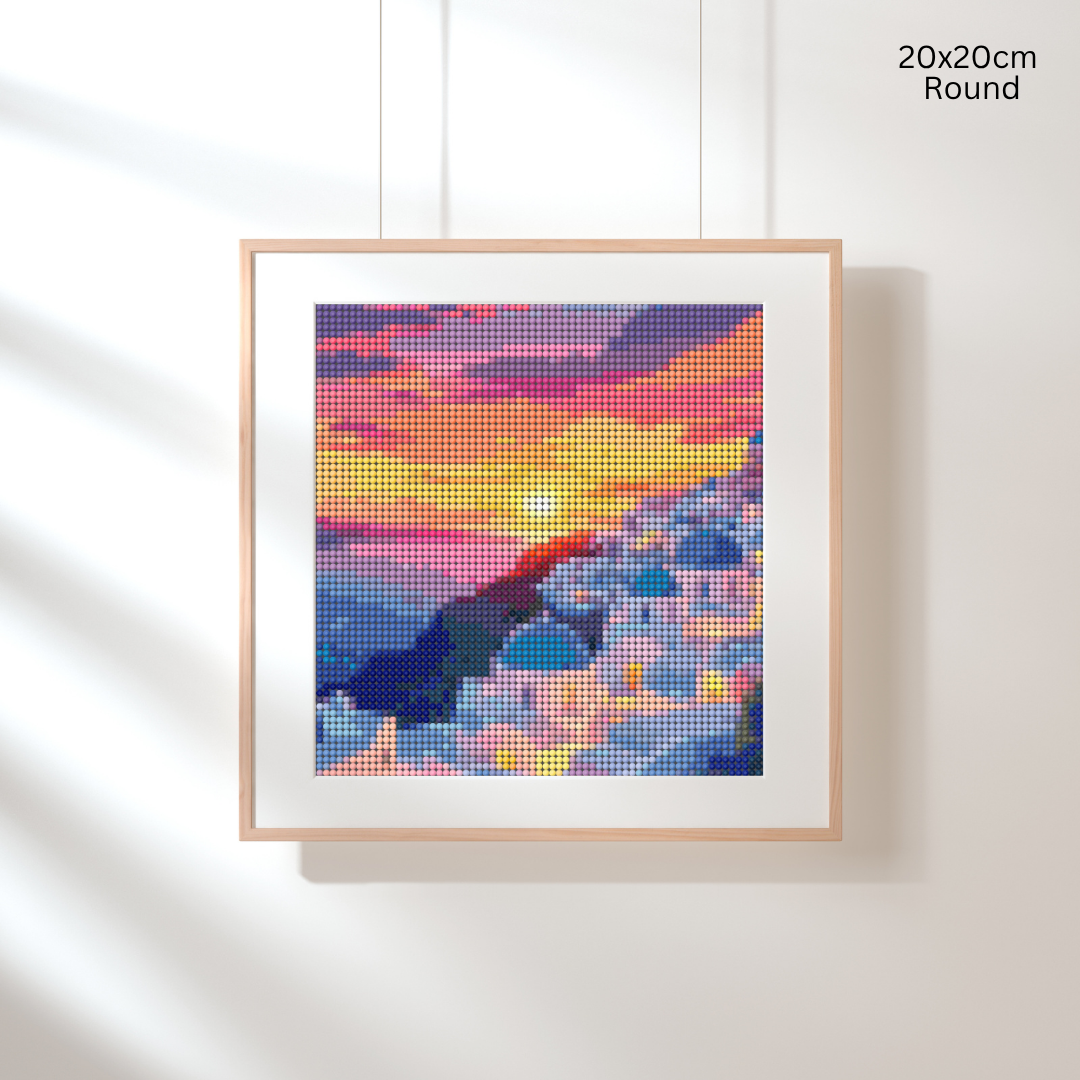 Sunset Over Santorini: Diamond Painting Collection