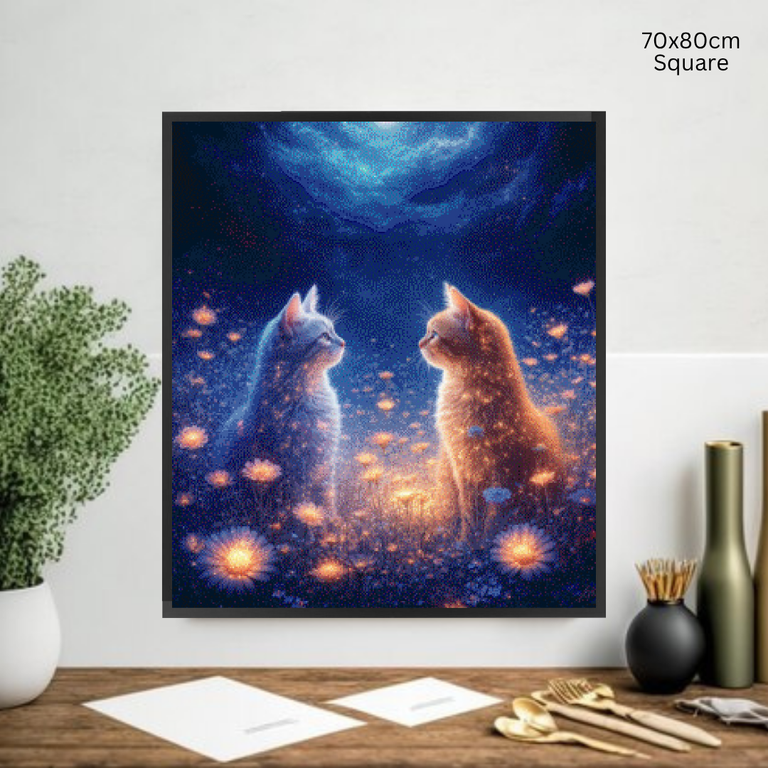 Moonlit Whiskers: Diamond Painting Collection