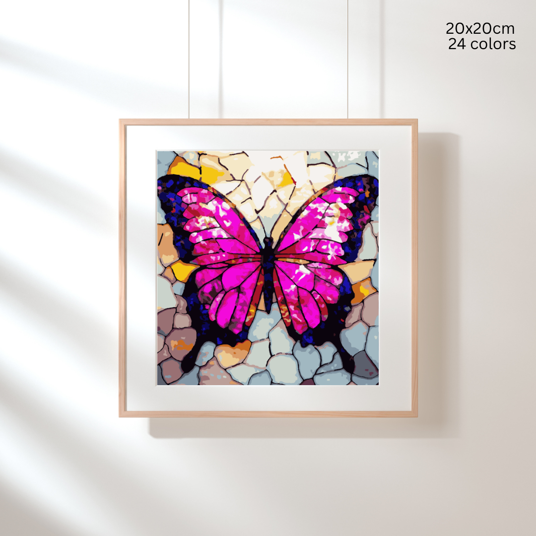 Butterfly Mosaic: Paint-by-Number Collection (24/36/48 colors | No Frame)