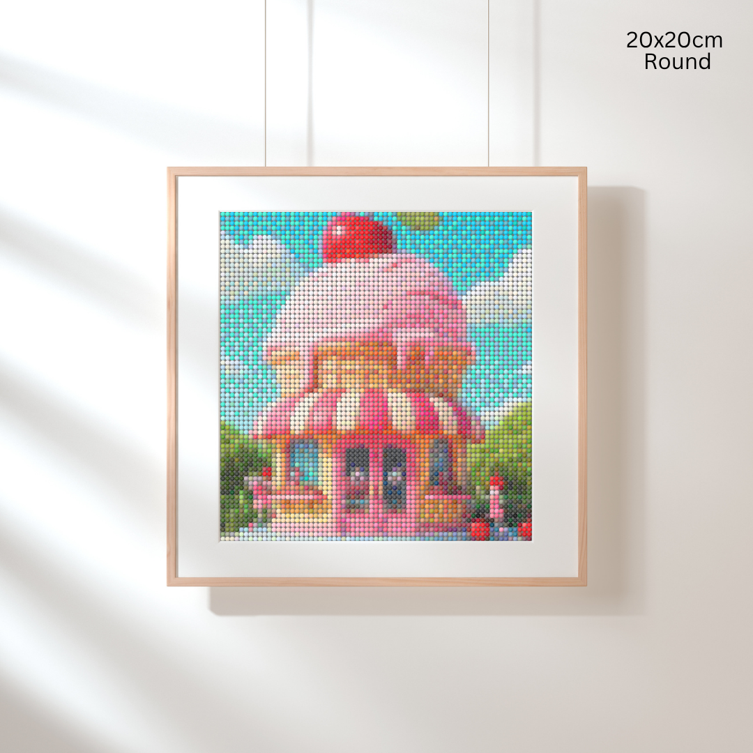 Strawberry Ice Cream Shop: Diamond Painting Collection