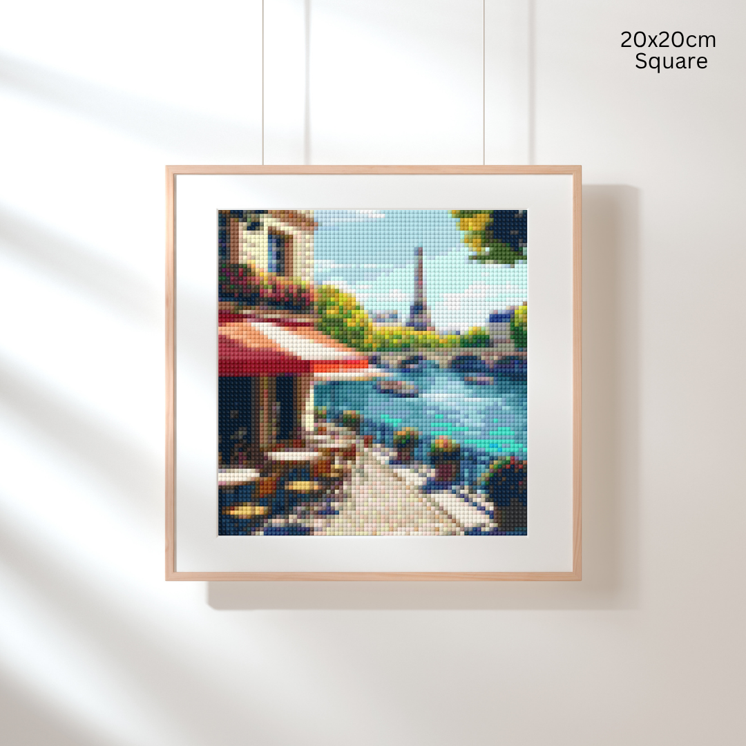 Eiffel's Riverside Charm: Diamond Painting Collection
