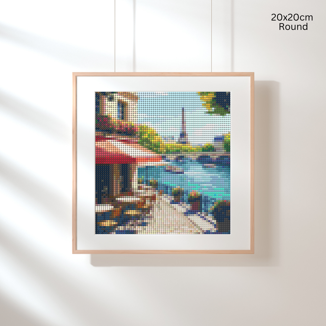 Eiffel's Riverside Charm: Diamond Painting Collection