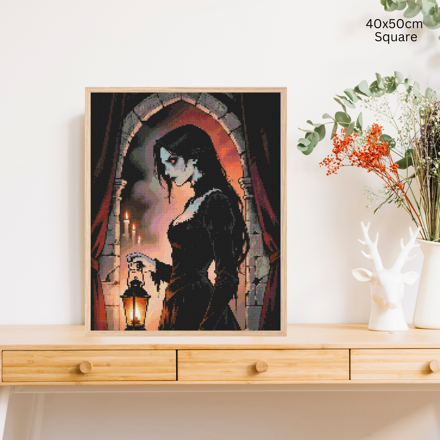 Crimson Hour Shadows: Diamond Painting Halloween Collection