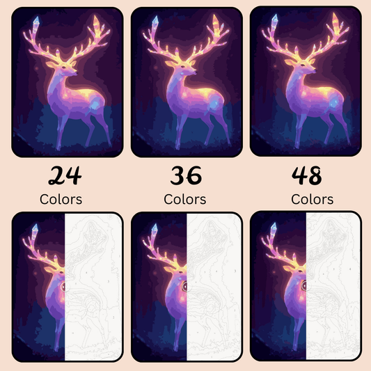 Antler Glow: Paint-by-Number Collection (24/36/48 colors | No Frame)