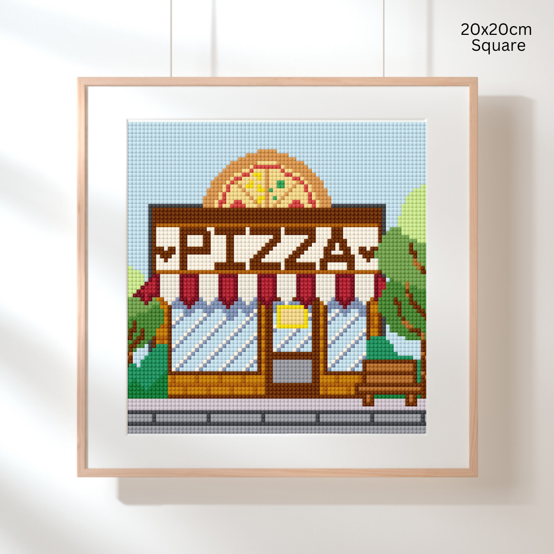 Pizza Plaza: MINI Hand-Rendered Diamond Painting Collection