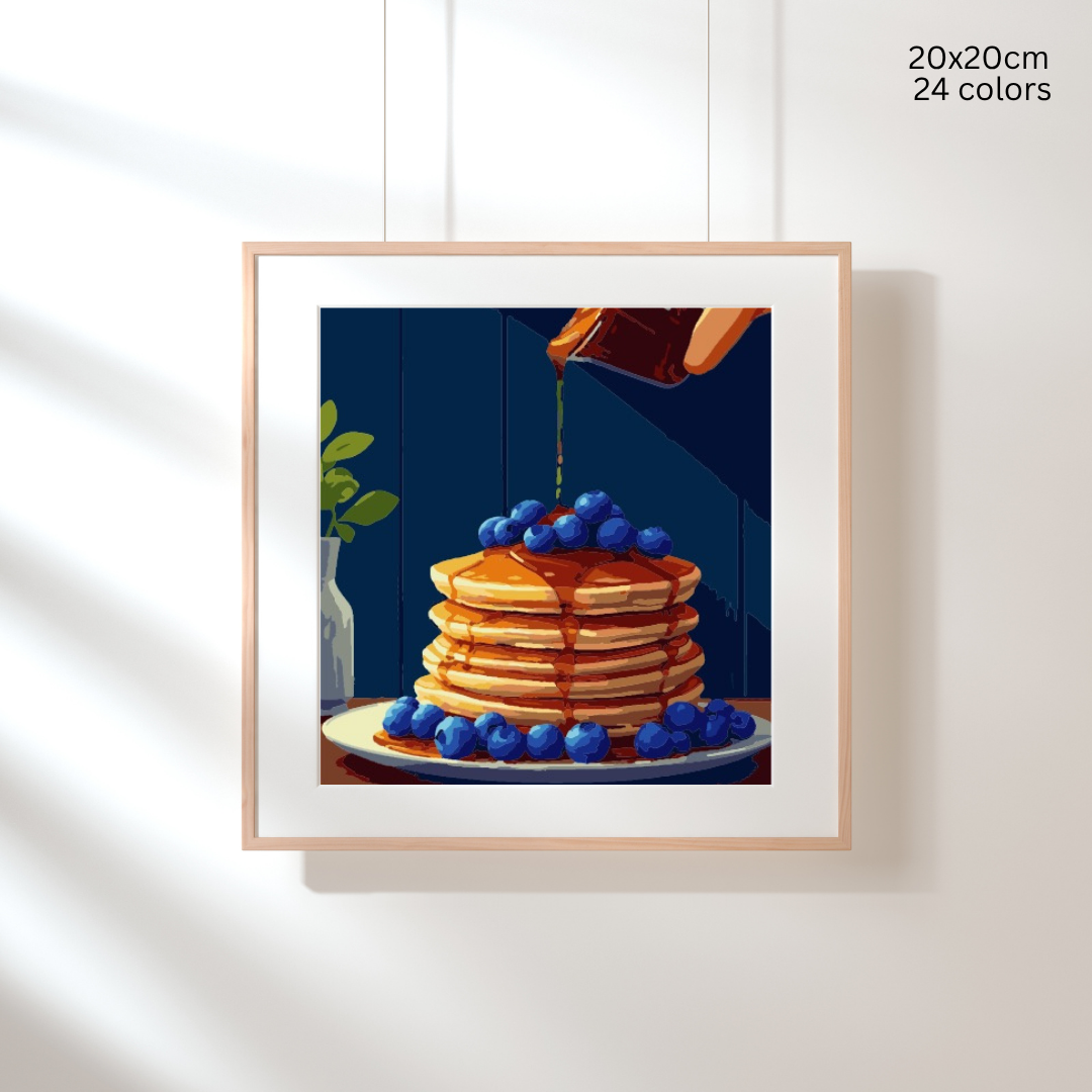 Blueberry Pancakes: Paint-by-Number Collection (24/36/48 colors | No Frame)