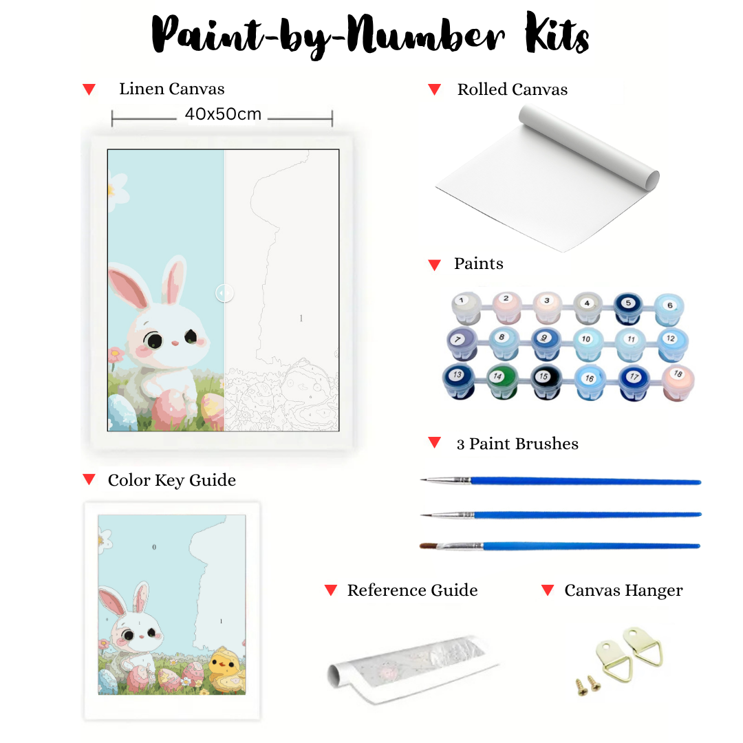 Bunny and Peep: Paint-by-Number Easter Collection (24/36/48 colors | No Frame)