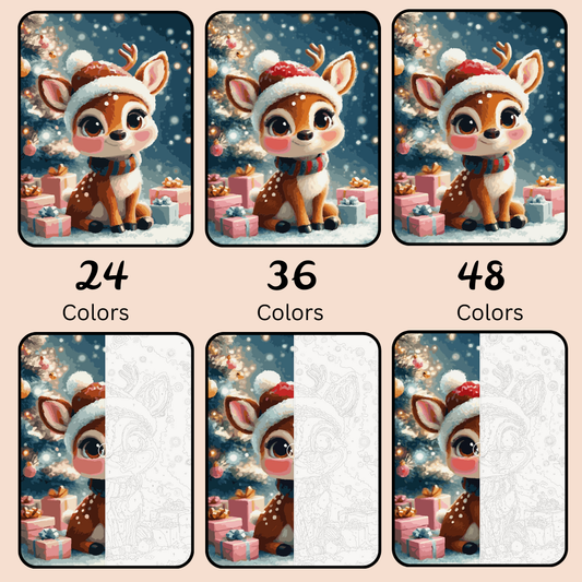Gifts, Lights & Antlers: Paint-by-Number Christmas Collection (24/36/48 colors | No Frame)