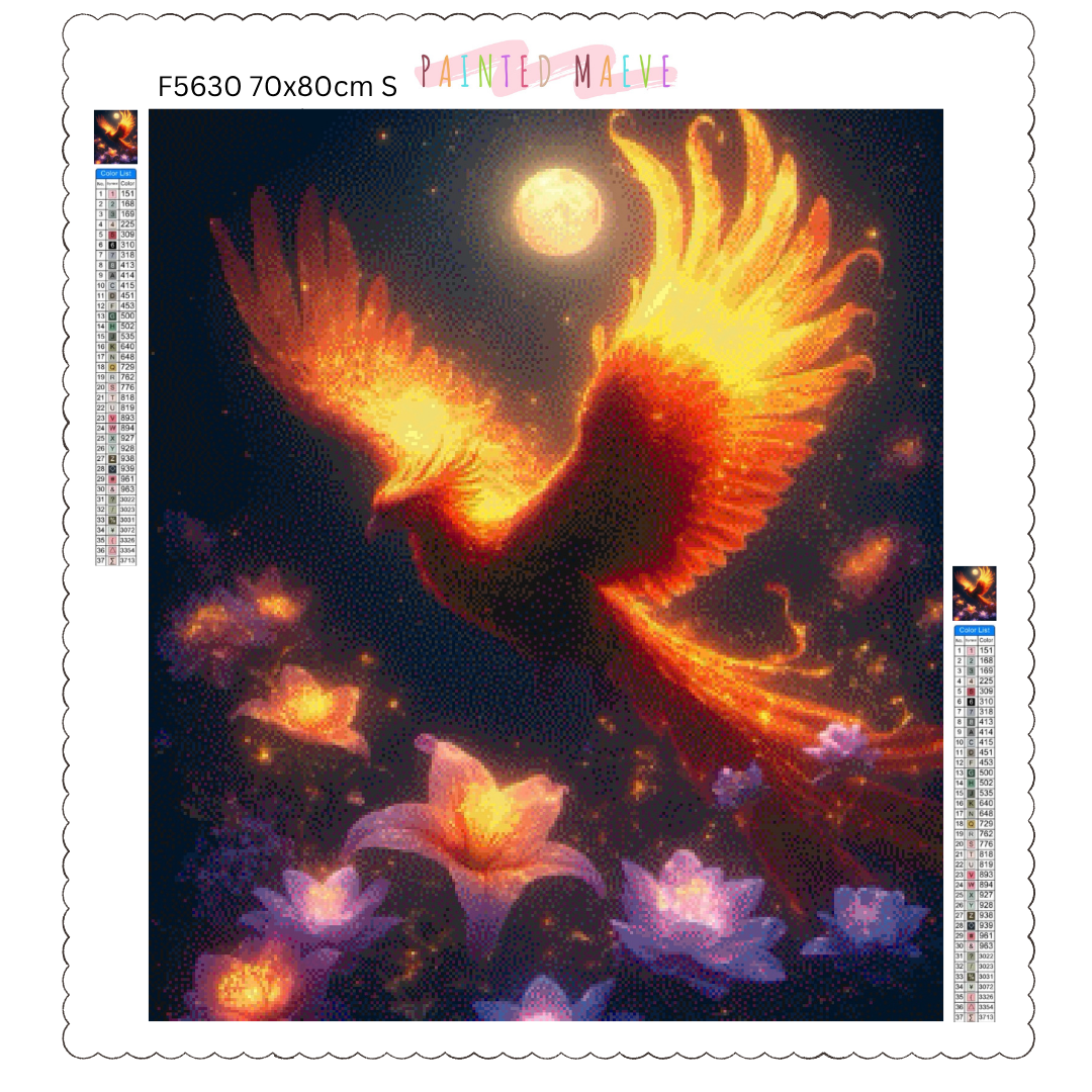 Golden Phoenix Glow: Diamond Painting Collection