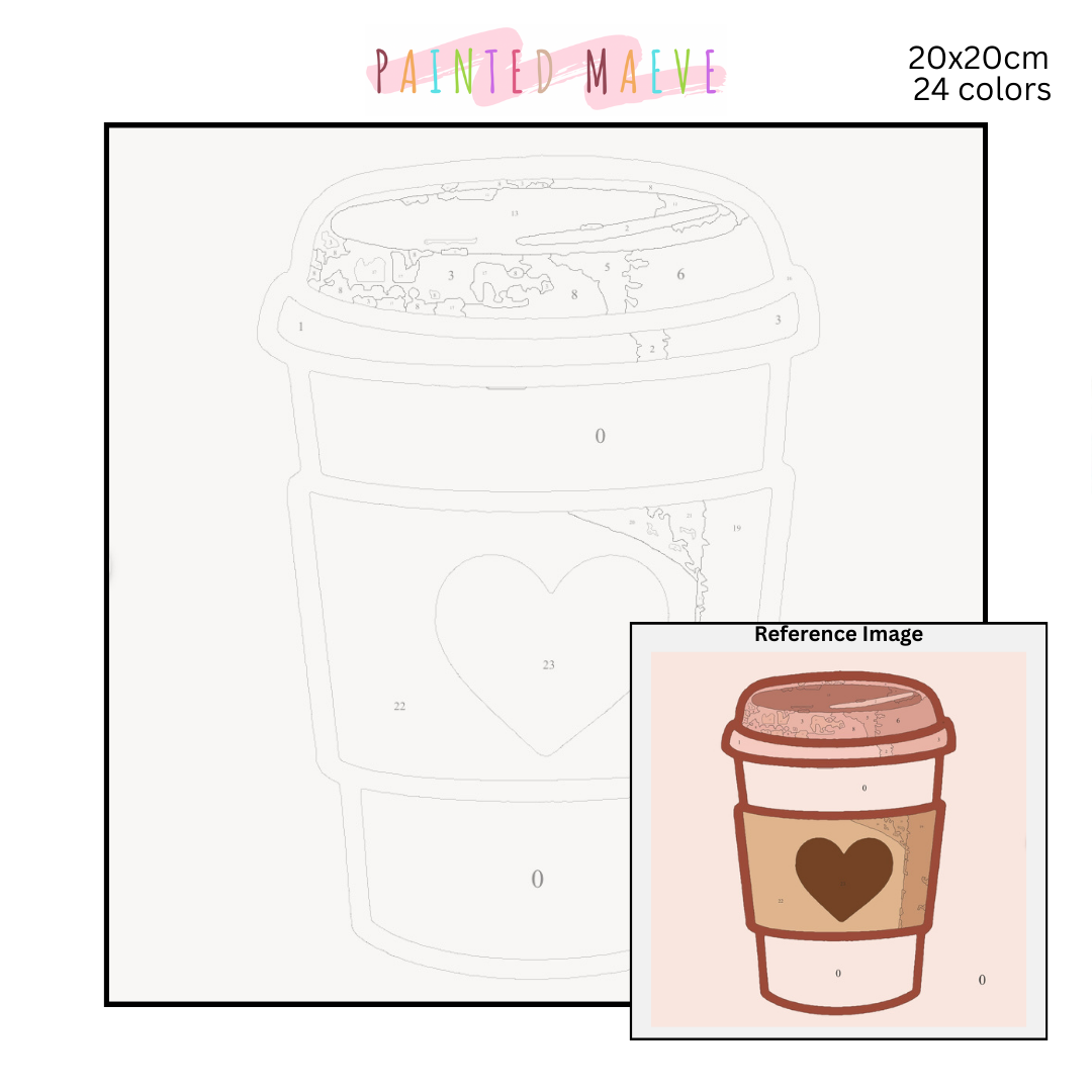 Brewed with Love: MINI Paint-by-Number Collection (24/36/48 colors | No Frame)