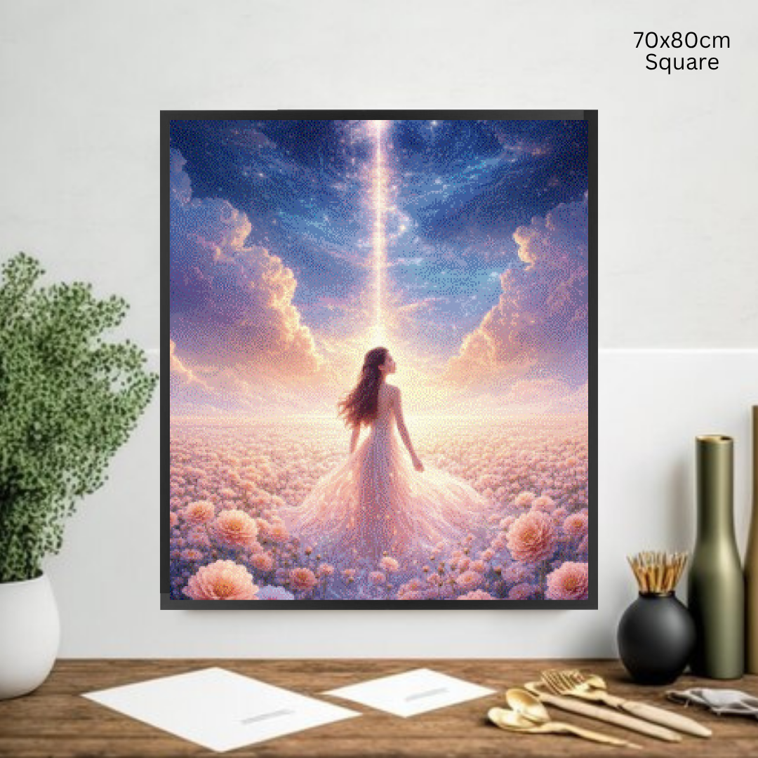 Celestial Blossom Beauty: Diamond Painting Collection