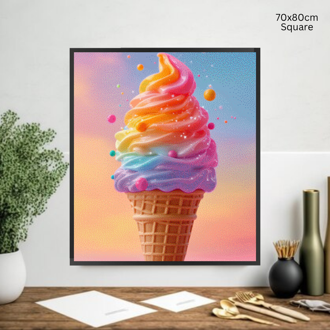 Rainbow Ice Cream: Diamond Painting Collection