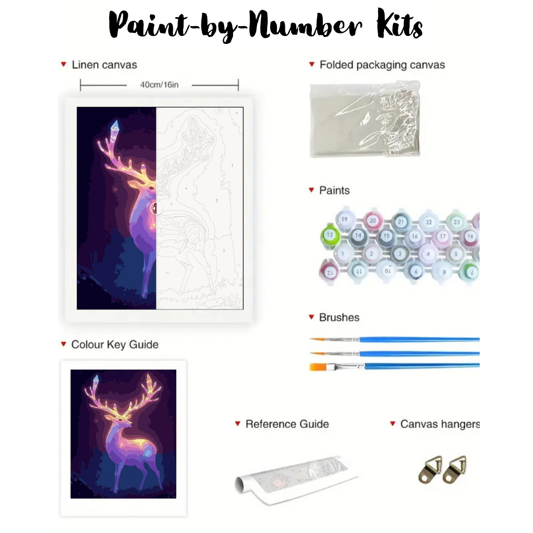 Antler Glow: Paint-by-Number Collection (24/36/48 colors | No Frame)