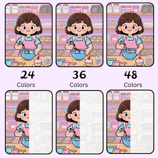 Sweet Little Baker: Paint-by-Number Collection (24/36/48 colors | No Frame)