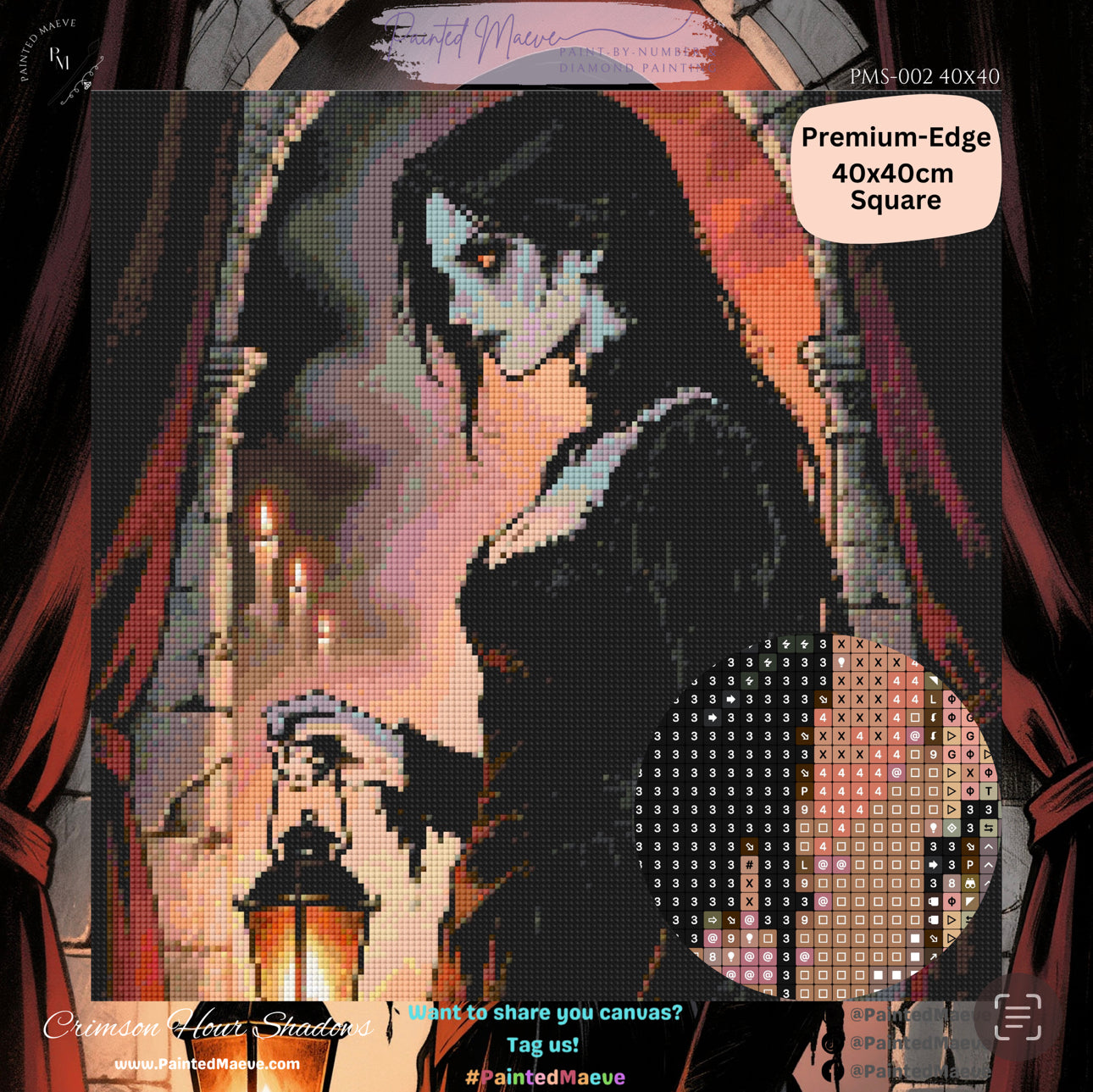 Crimson Hour Shadows: Diamond Painting Halloween Collection