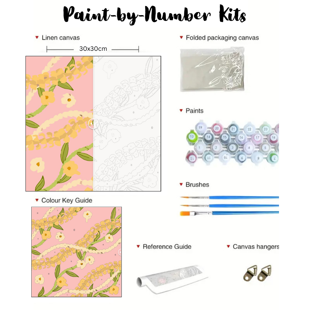 Puakenikeni & Pikake: Paint-by-Number Collection (24/36/48 colors | No Frame)
