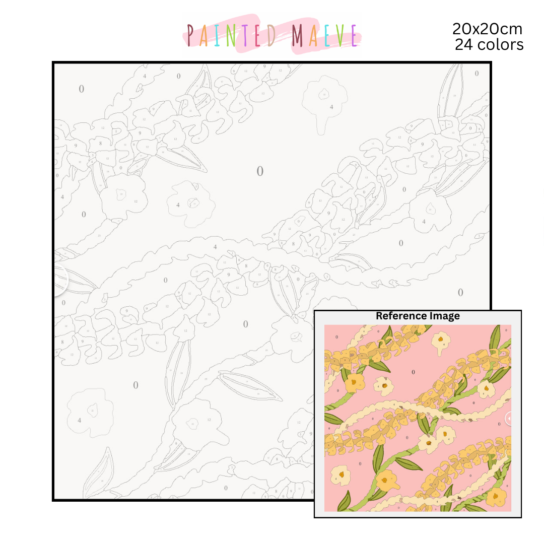 Puakenikeni & Pikake: Paint-by-Number Collection (24/36/48 colors | No Frame)