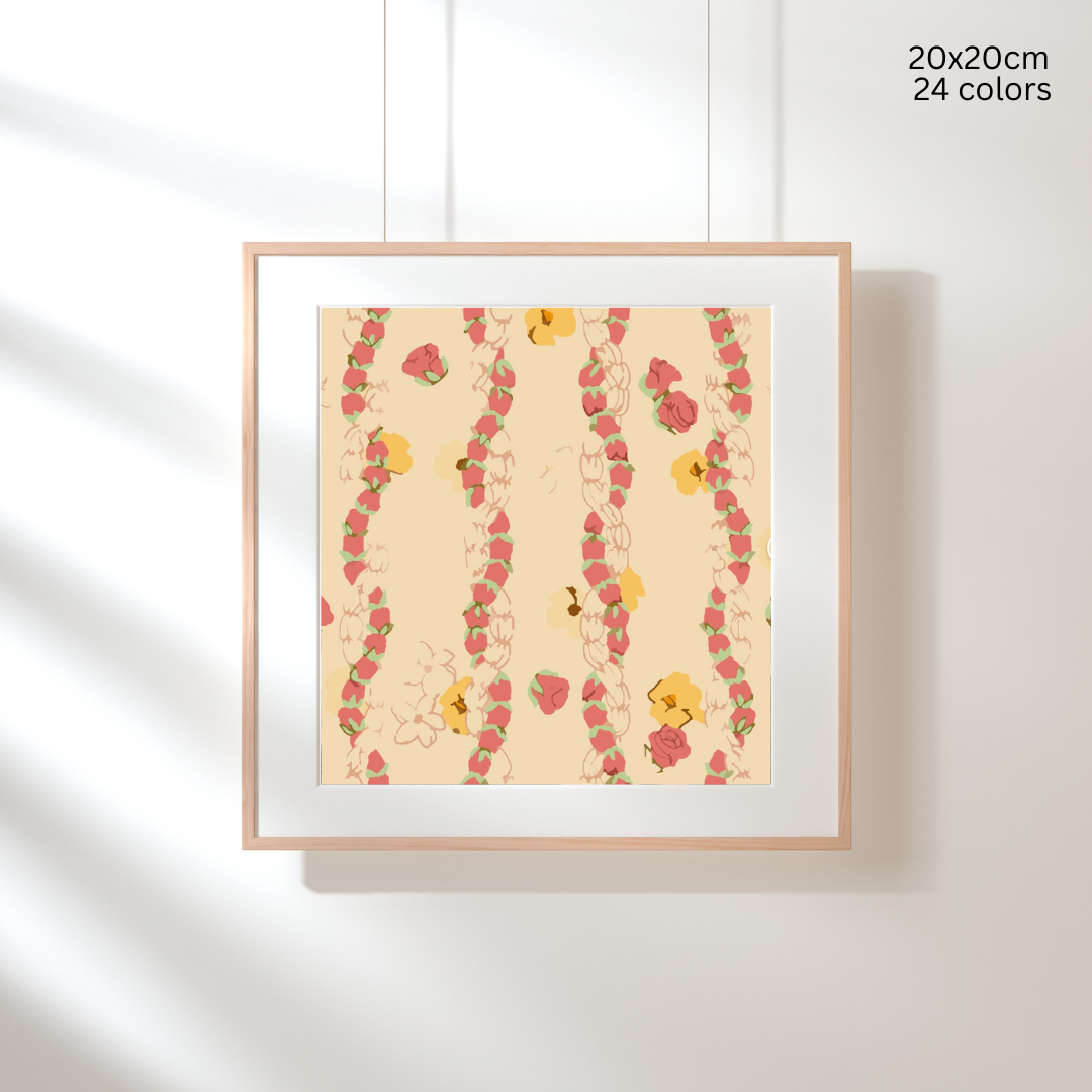 Twisted Pikake & Rosebud Lei: Paint-by-Number Collection (24/36/48 colors | No Frame)