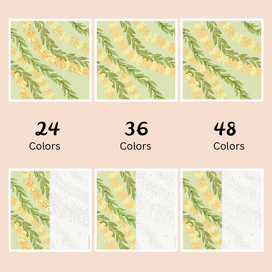 Puakenikeni Lei: Paint-by-Number Collection (24/36/48 colors | No Frame)