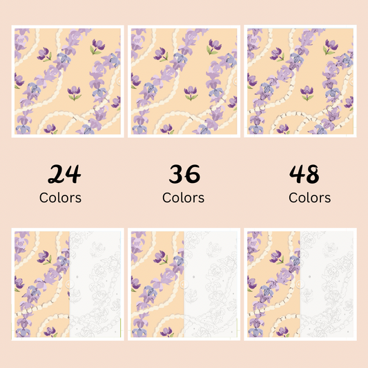 Crown Flower & Pikake: Paint-by-Number Collection (24/36/48 colors | No Frame)