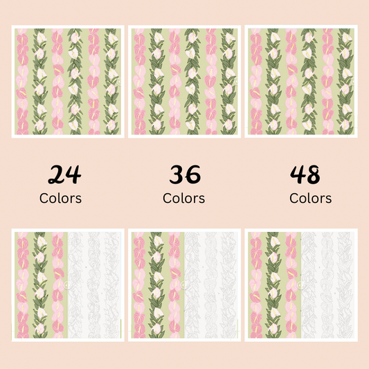 Anthurium Lei: Paint-by-Number Collection (24/36/48 colors | No Frame)
