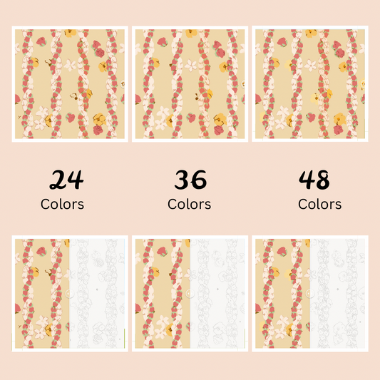 Twisted Pikake & Rosebud Lei: Paint-by-Number Collection (24/36/48 colors | No Frame)