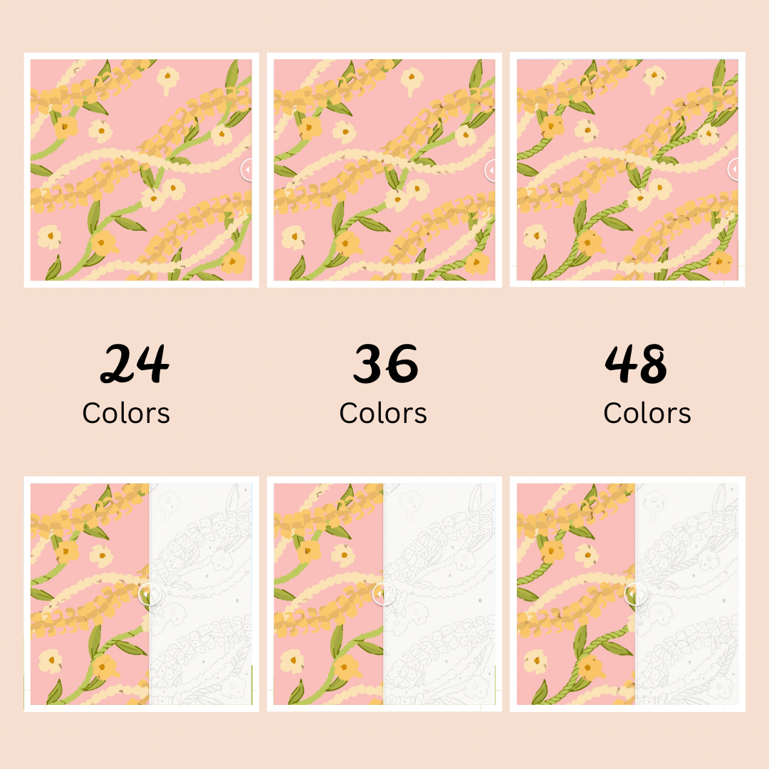 Puakenikeni & Pikake: Paint-by-Number Collection (24/36/48 colors | No Frame)