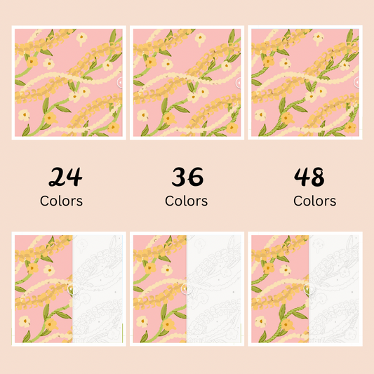 Puakenikeni & Pikake: Paint-by-Number Collection (24/36/48 colors | No Frame)