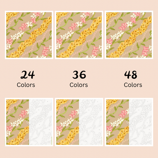 Pikake, Puakenikeni & Plumeria: Paint-by-Number Collection (24/36/48 colors | No Frame)