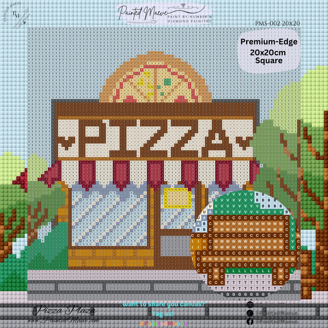Pizza Plaza: MINI Hand-Rendered Diamond Painting Collection