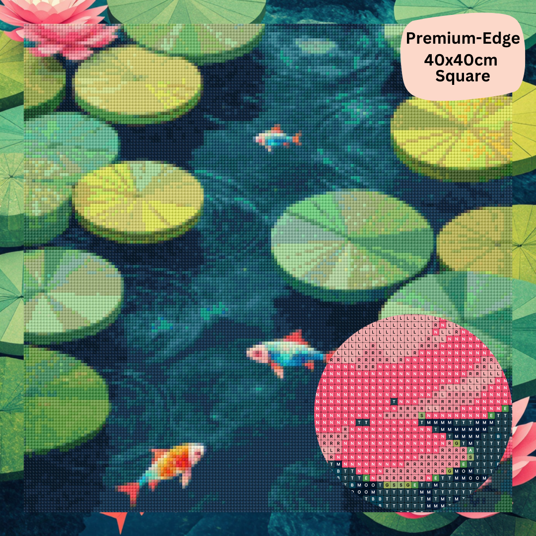 Lotus Pond: Diamond Painting Collection