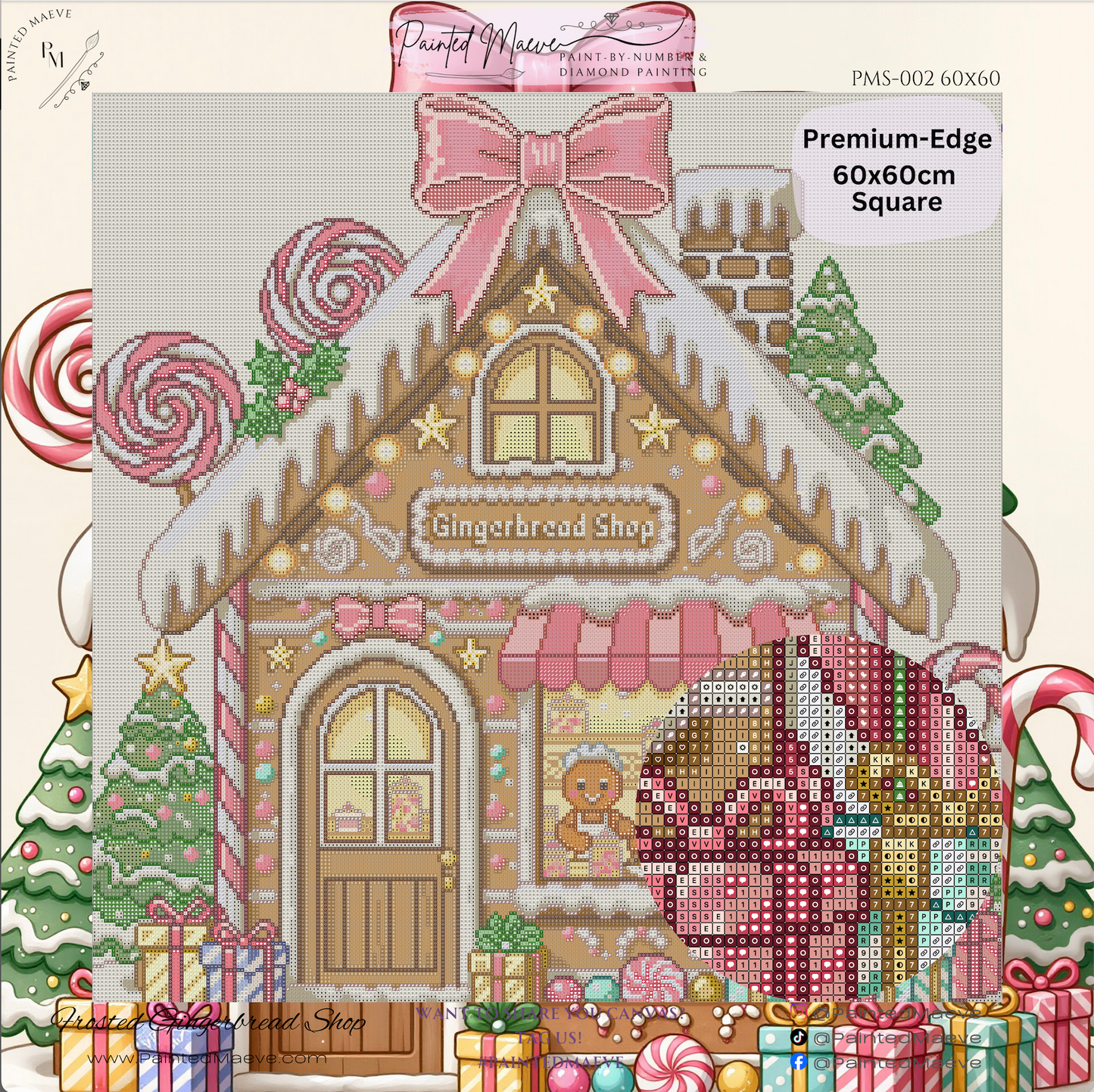 Frosted Gingerbread Shop: Hand-Rendered Diamond Painting Christmas Collection