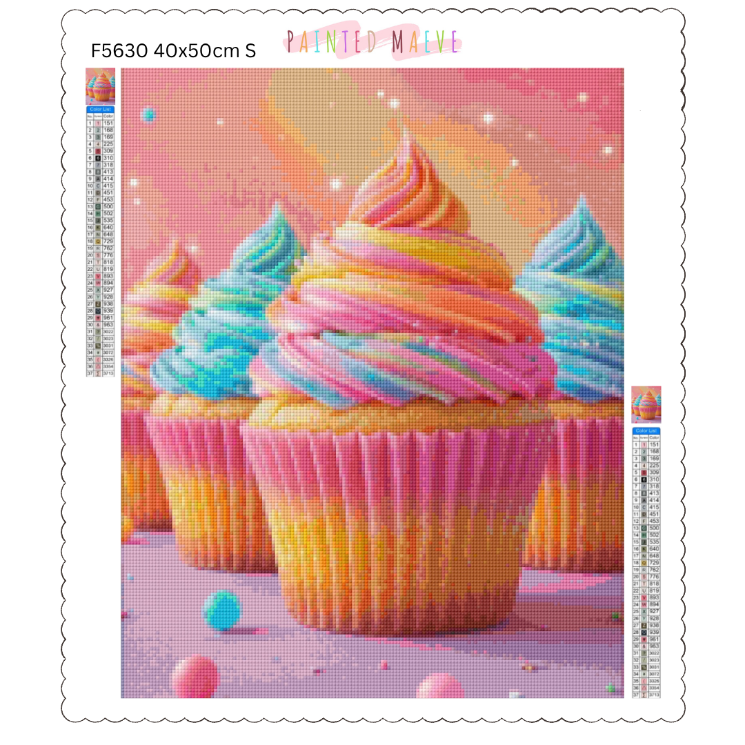 Frosted Cupcakes: Diamond Painting Collection