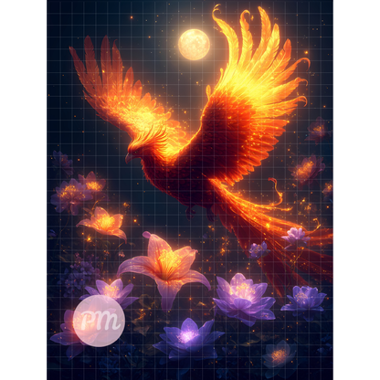 Golden Phoenix Glow: Diamond Painting Collection