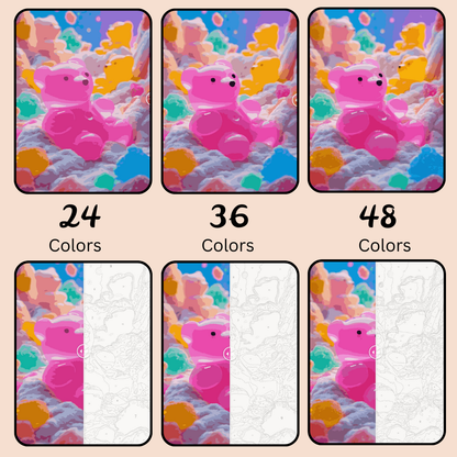 Gummy Galore : Paint-by-Number Collection (24/36/48 colors | No Frame)