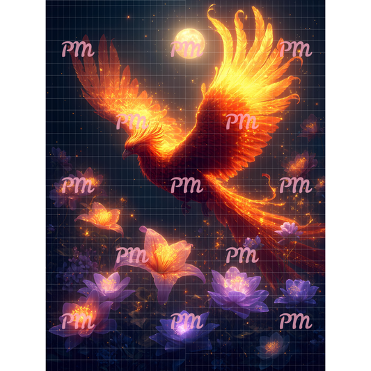 Golden Phoenix Glow: Diamond Painting Collection