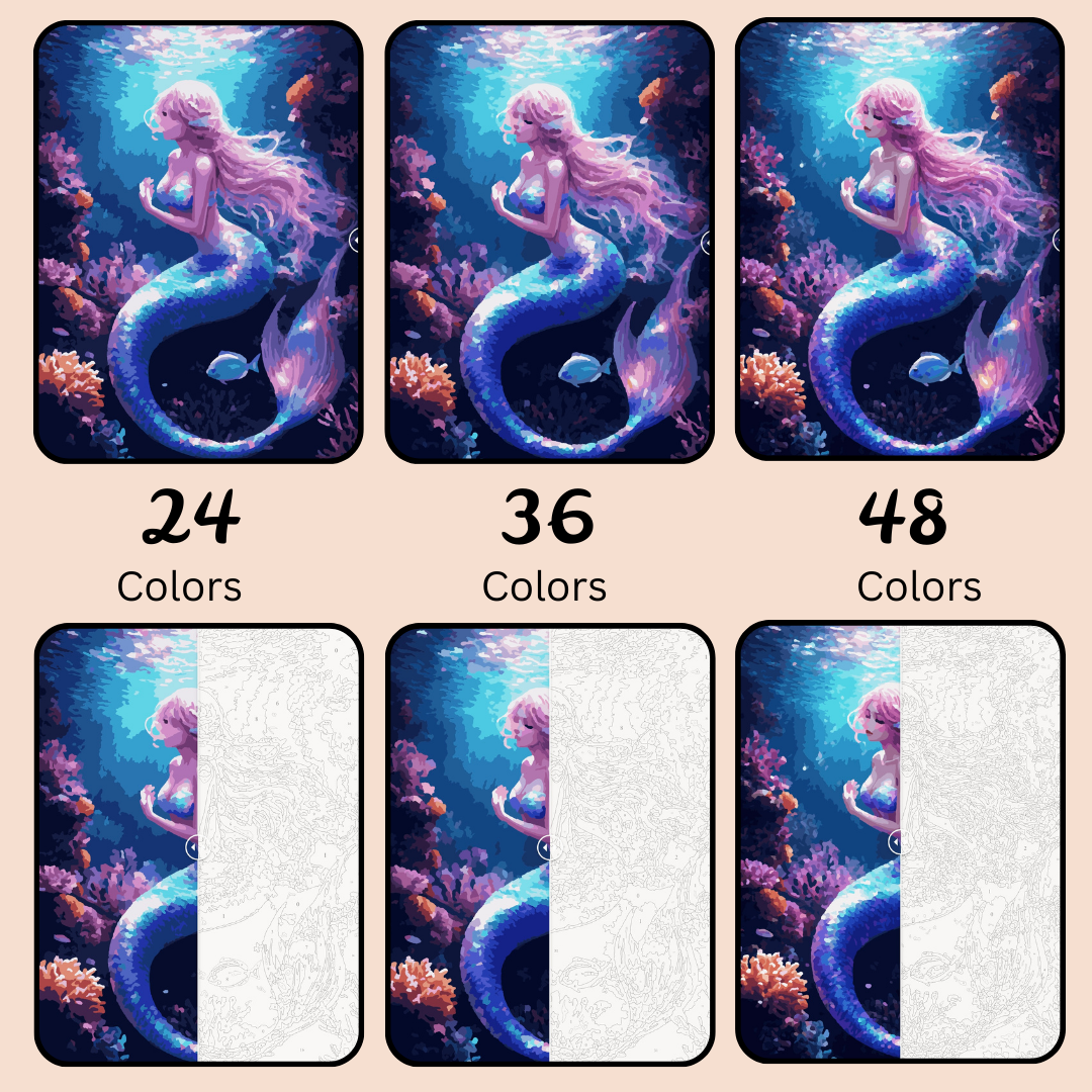 Shimmering Ocean Serenity: Paint-by-Number Collection (24/36/48 colors | No Frame)