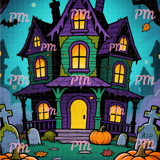 Haunted Glow Manor: Hand-Rendered Diamond Painting Halloween Collection