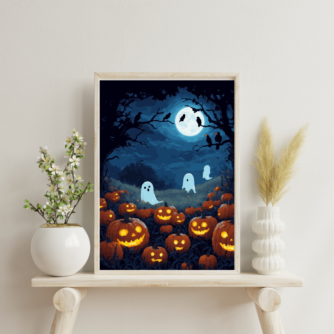 Ghouls of the Pumpkin Patch: Paint-by-Number Collection (24/36/48 colors | No Frame)