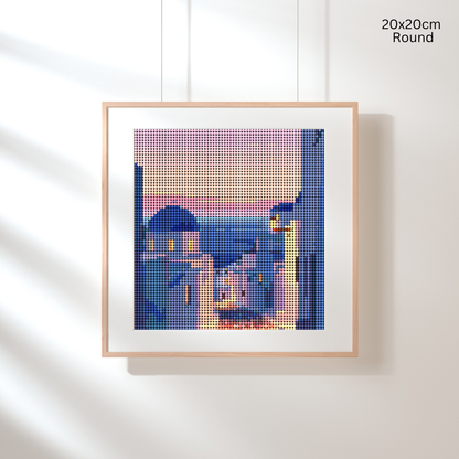 Road in Santorini: Diamond Painting Collection