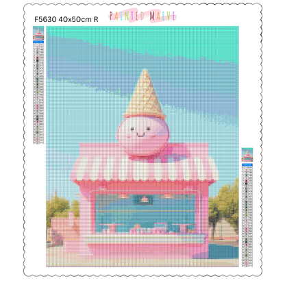 Cream and Cone Hut: Diamond Painting Collection