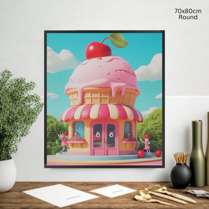 Strawberry Ice Cream Shop: Diamond Painting Collection
