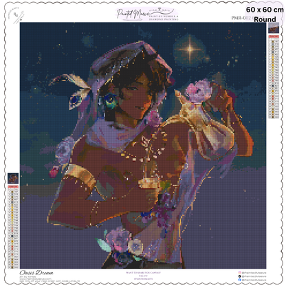 Oasis Dream: Hybrid-Rendered Diamond Painting